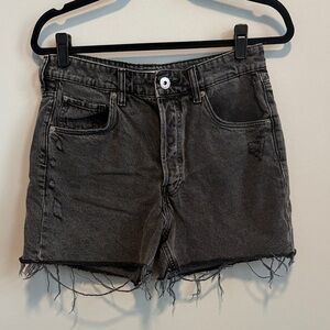 H&M Black Distressed Jean Shorts